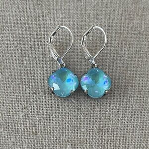 Swarovski Cushion Cut Earrings Sterling S…